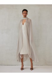 MIX AND MATCH Valentina Dress Greige Γκρεζ Μίντι Φόρεμα