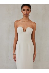 MIX AND MATCH Valentina Dress Greige Γκρεζ Μίντι Φόρεμα