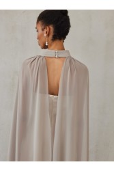 MIX AND MATCH Valentina Dress Greige Γκρεζ Μίντι Φόρεμα
