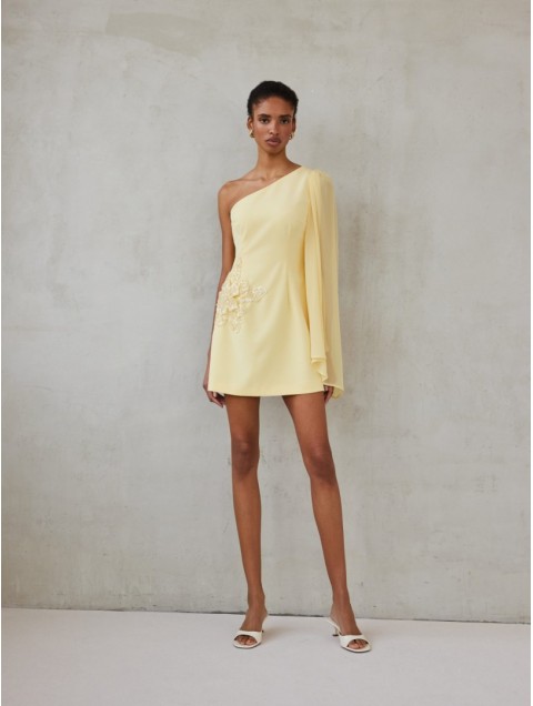 MIX AND MATCH Valerie Dress Butteryellow Κίτρινο Μίνι Φόρεμα