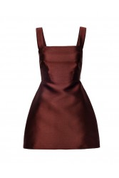 MIX AND MATCH Vasiliki Mini Dress Chestnut Brown Καφέ Μίνι Φόρεμα
