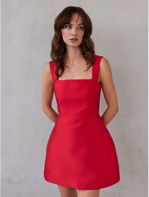 MIX AND MATCH Vasiliki Mini Dress Passion Red Κόκκινο Μίνι Φόρεμα