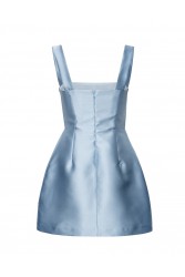 MIX AND MATCH Vasiliki Mini Dress Powder Blue Γαλάζιο Μίνι Φόρεμα