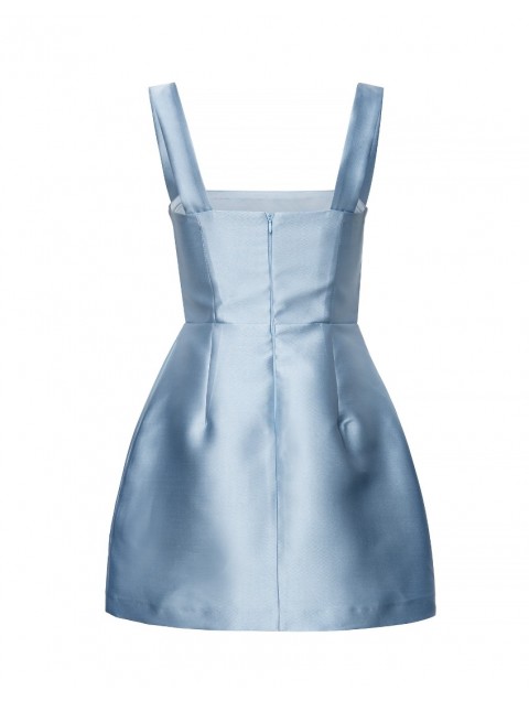 MIX AND MATCH Vasiliki Mini Dress Powder Blue Γαλάζιο Μίνι Φόρεμα