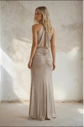 MYA COLLECTION Norel Dress Gold Maxi Dress