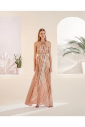 MYA COLLECTION Atalanta Dress Ροζ Χρυσό Φόρεμα