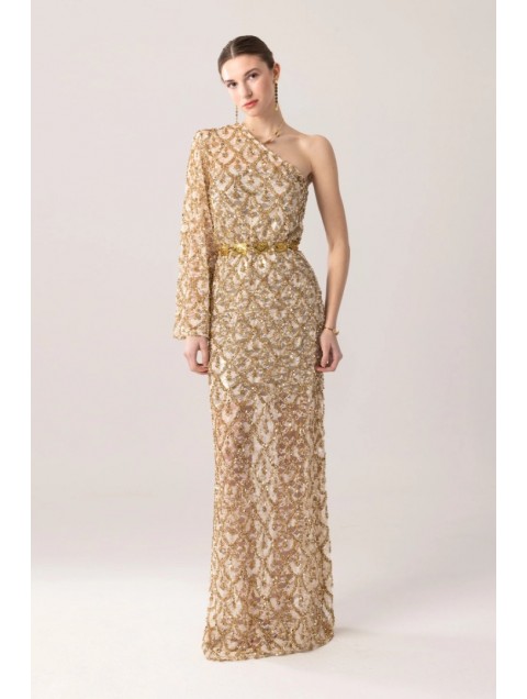 MYA COLLECTIO Asteria Dress Παγετένιο Φόρεμα με ένα Ώμο