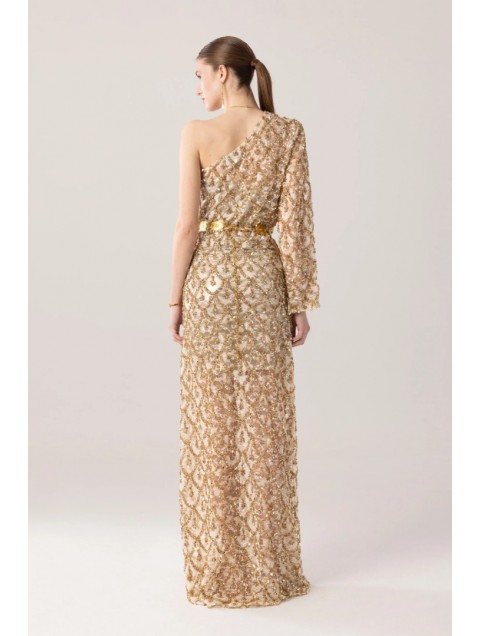 MYA COLLECTIO Asteria Dress Παγετένιο Φόρεμα με ένα Ώμο