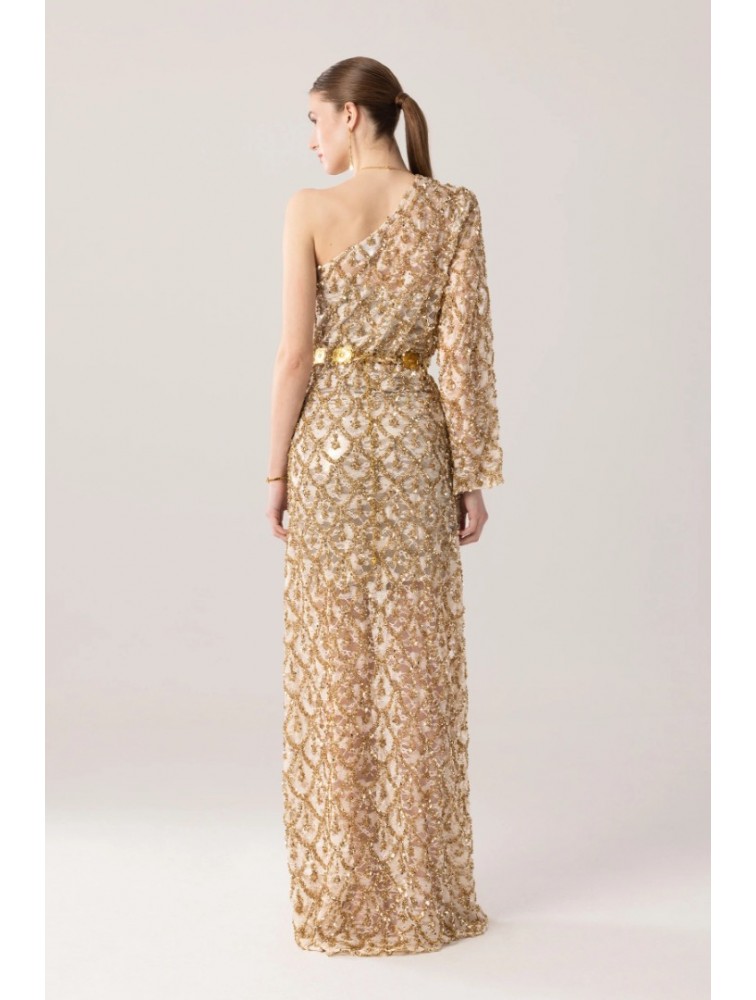 MYA COLLECTIO Asteria Dress Παγετένιο Φόρεμα με ένα Ώμο
