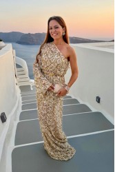 MYA COLLECTIO Asteria Dress Παγετένιο Φόρεμα με ένα Ώμο