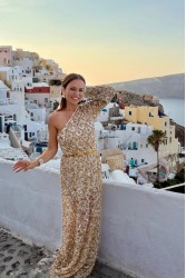 MYA COLLECTIO Asteria Dress Παγετένιο Φόρεμα με ένα Ώμο