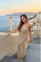 MYA COLLECTIO Asteria Dress Παγετένιο Φόρεμα με ένα Ώμο
