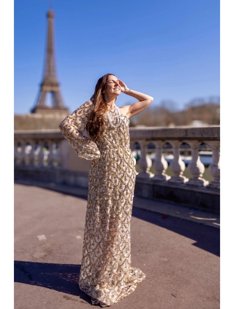 MYA COLLECTIO Asteria Dress Παγετένιο Φόρεμα με ένα Ώμο