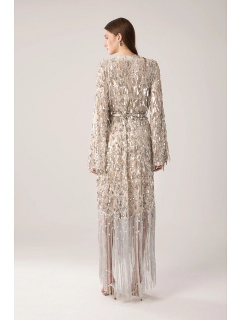 MYA COLLECTION Astor Kimono Dress Ασημί Κιμονό