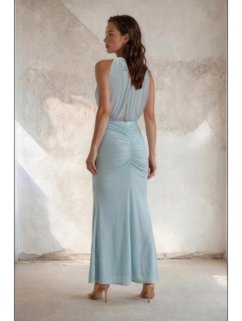 MYA COLLECTION Aura Dress Γαλάζιο Μάξι Φόρεμα