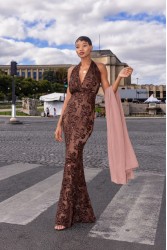 MYA COLLECTION Belisse Dress Καφέ Φόρεμα