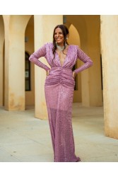 MYA COLLECTION Borboleta Mauve Dress Μωβ Φόρεμα