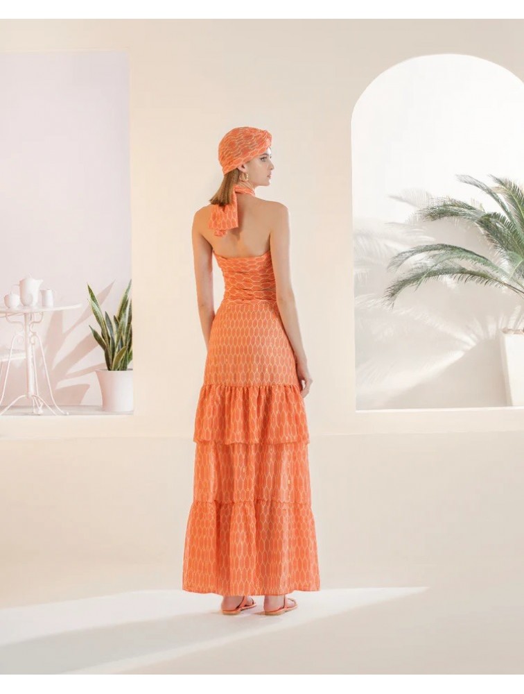 MYA COLLECTION Chouko Skirt Orange Πορτοκαλί Φούστα