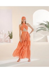 MYA COLLECTION Chouko Skirt Orange Πορτοκαλί Φούστα