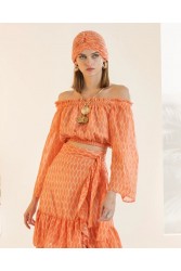 MYA COLLECTION Chouko Top Orange Πορτοκαλί Τοπ