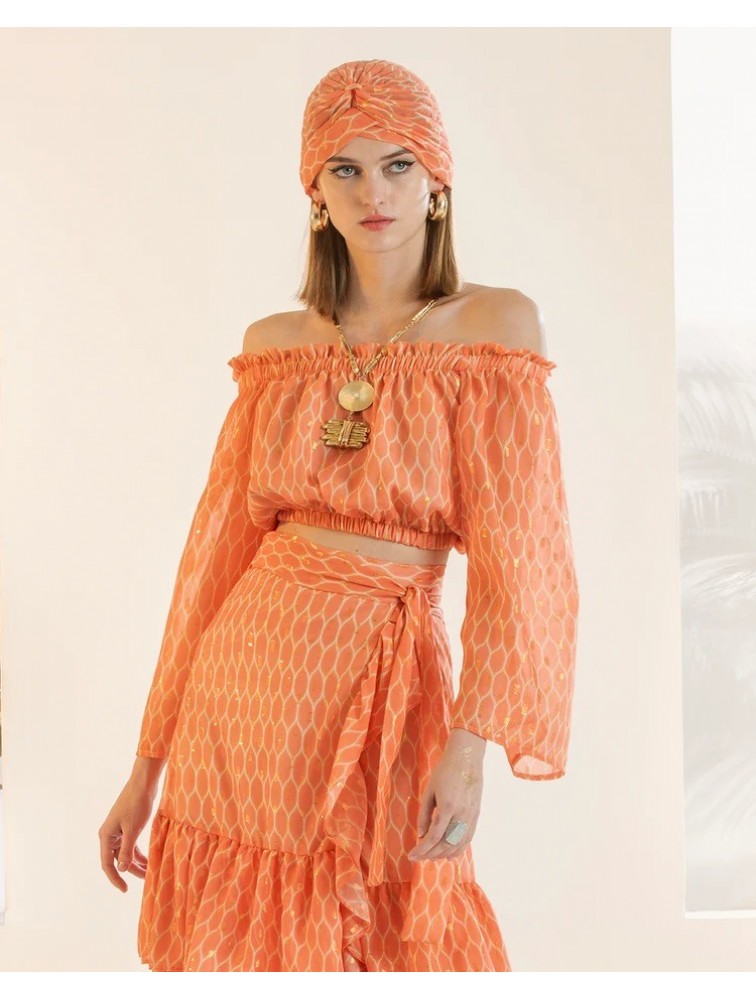 MYA COLLECTION Chouko Top Orange Πορτοκαλί Τοπ