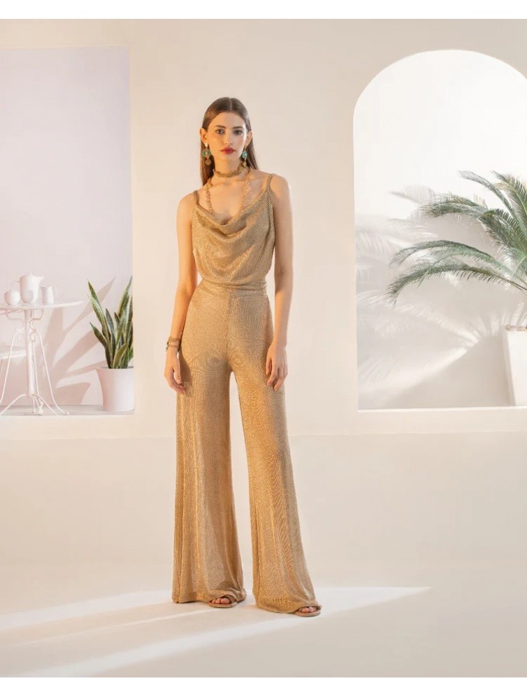 MYA COLLECTION Cressida Pants Μπρονζέ Παντελόνα