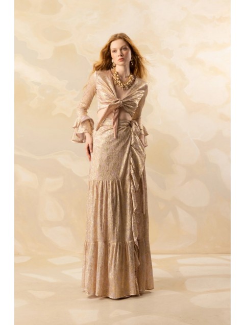 MYA COLLECTION Dashara Skirt Rose Gold Skirt