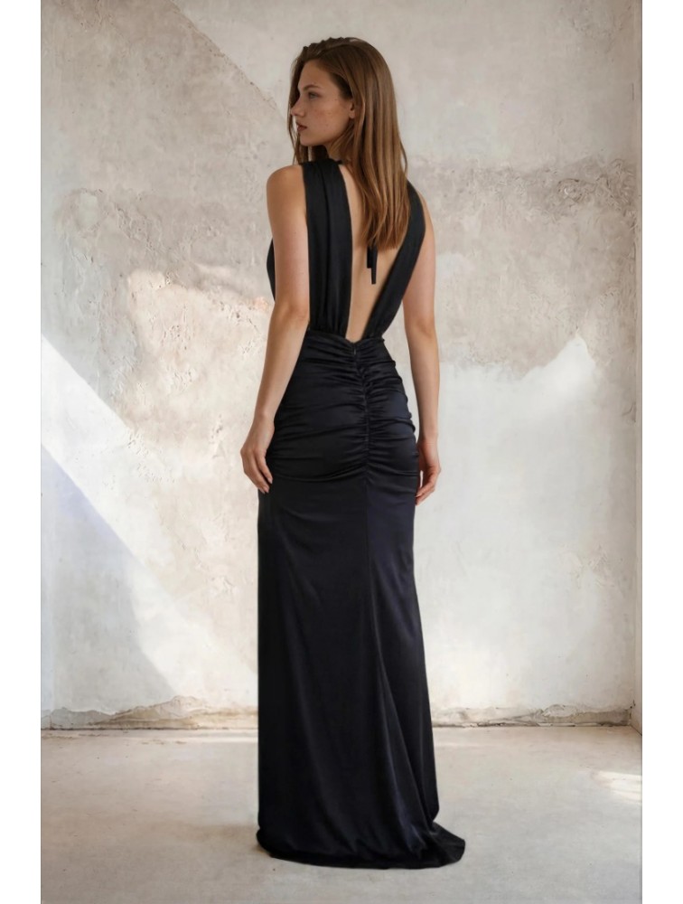MYA COLLECTION Delya Dress Μαύρο Μάξι Φόρεμα