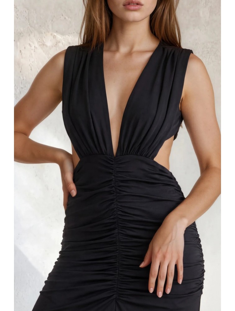 MYA COLLECTION Delya Dress Μαύρο Μάξι Φόρεμα
