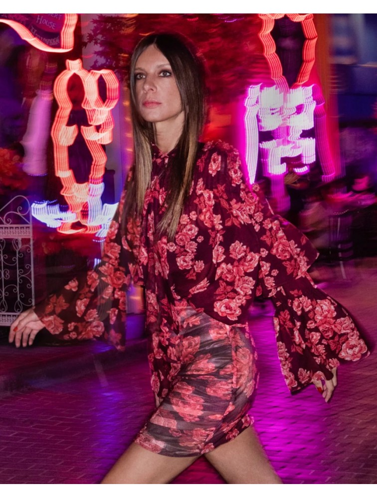MYA COLLECTION Demi Skirt Μπορντώ Φούστα