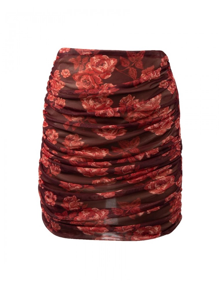 MYA COLLECTION Demi Skirt Μπορντώ Φούστα