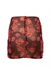 MYA COLLECTION Demi Skirt Μπορντώ Φούστα