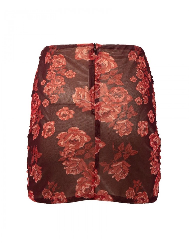 MYA COLLECTION Demi Skirt Μπορντώ Φούστα