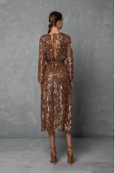 MYA COLLECTION Liora Dress Καφέ Παγετένιο Φόρεμα