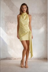 MYA COLLECTION Meline Dress Yellow Mini Dress