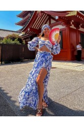 MYA COLLECTION Morgane Skirt Blue Μπλε Φούστα