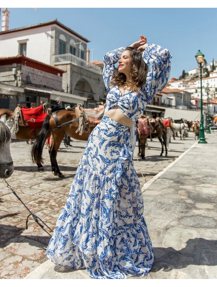 MYA COLLECTION Morgane Top Blue Μπλε Τοπ