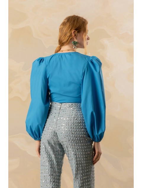 MYA COLLECTION Naomi Top Blue Top