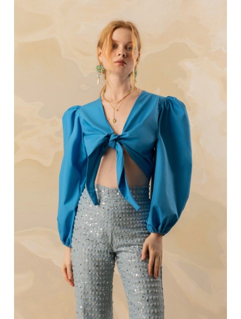 MYA COLLECTION Naomi Top Blue Top