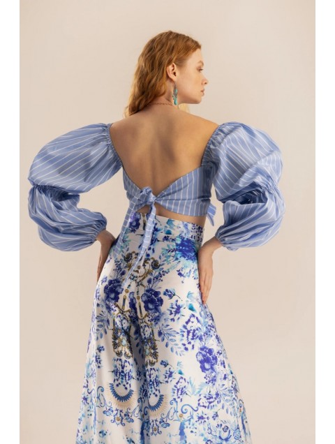 MYA COLLECTION Neela Top Light Blue Top