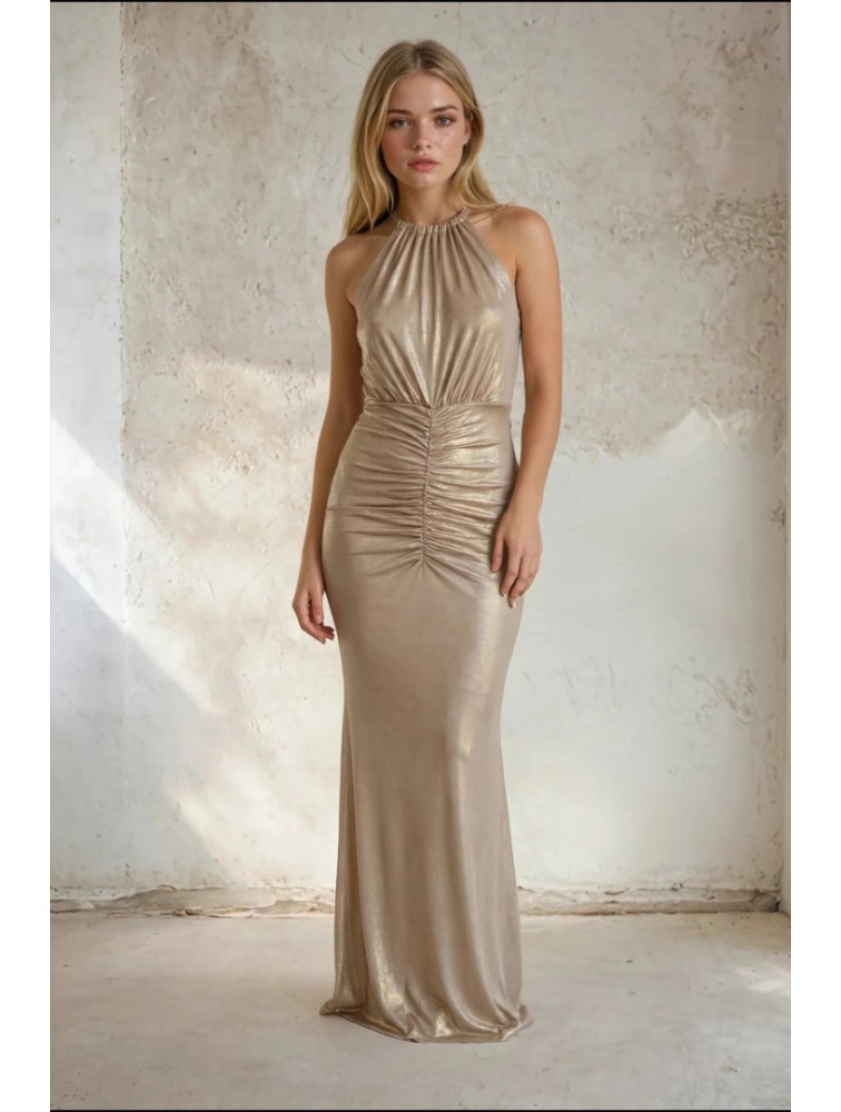 MYA COLLECTION Norel Dress Gold Maxi Dress