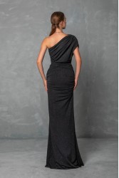 MYA COLLECTION Odelia Dress Μαύρο Φόρεμα με ένα Ώμο