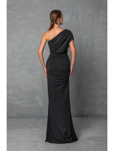 MYA COLLECTION Odelia Dress Μαύρο Φόρεμα με ένα Ώμο