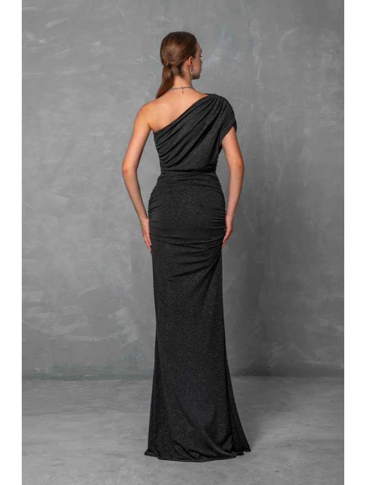 MYA COLLECTION Odelia Dress Μαύρο Φόρεμα με ένα Ώμο