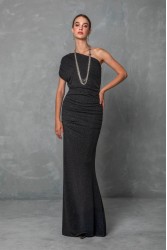 MYA COLLECTION Odelia Dress Μαύρο Φόρεμα με ένα Ώμο