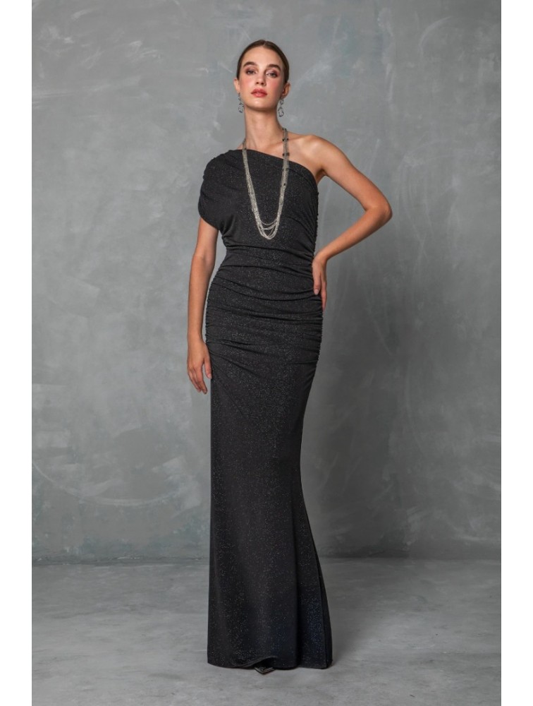MYA COLLECTION Odelia Dress Μαύρο Φόρεμα με ένα Ώμο