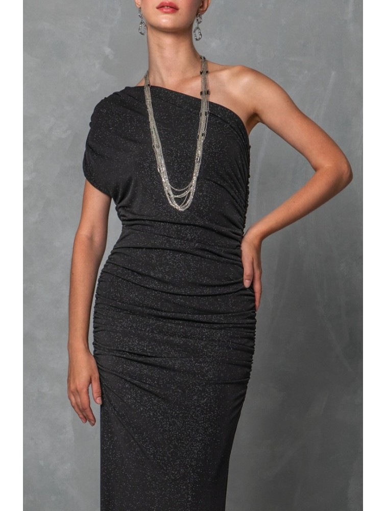 MYA COLLECTION Odelia Dress Μαύρο Φόρεμα με ένα Ώμο