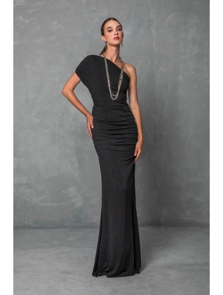 MYA COLLECTION Odelia Dress Μαύρο Φόρεμα με ένα Ώμο