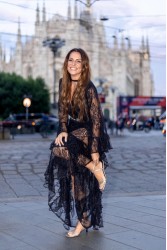 MYA COLLECTION Oriana Dress Μαύρο Μάξι Δαντελένιο Φόρεμα