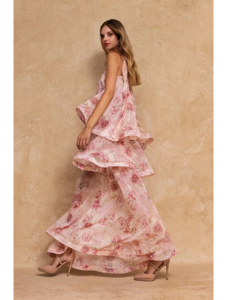 MYA COLLECTION Paloma Dress Φλοράλ Μάξι Φόρεμα